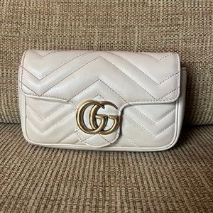Gucci white micro purse